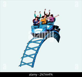 Achterbahn-Cartoon-Vektor Stock Vektor