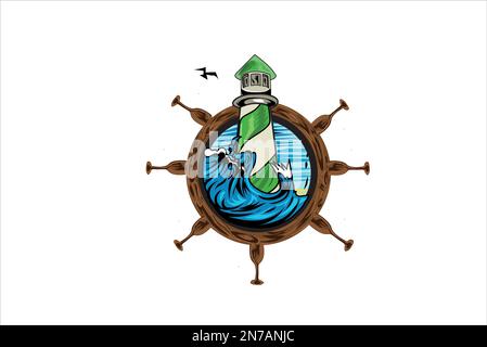 Vektorlogo des Schiffs Stock Vektor