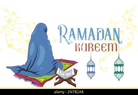 Ramadan Kareem, Mubarak-Einladungskarte Stock Vektor
