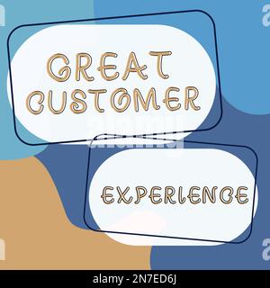 Konzeptionelle Darstellung eines herausragenden Kundenerlebnisses. Konzept bedeutet, auf freundliche und hilfreiche Weise auf Kunden zu reagieren Stockfoto