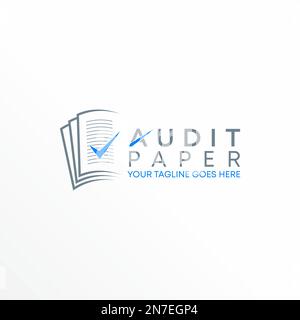 Papier mit 3 Schichten und Checkliste Grafik Symbol Logo Design abstraktes Konzept Vektormaterial. Kann als Symbol im Zusammenhang mit dem Geschäft verwendet werden. Stock Vektor