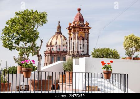 San Miguel de Allende Guanajuato Mexiko, historisches Zentrum Zona Centro, Casa de Cultura Citibanamex Casa del Mayorazgo de la Canal, Rooft Stockfoto