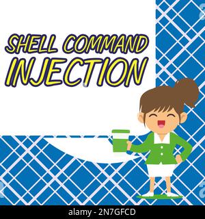 Konzeptionelle Anzeige Shell Command Injection. Konzeptionelles Foto, das von Hackern verwendet wird, um Systembefehle auf dem Server auszuführen Stockfoto