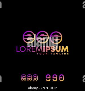 ESA-Schriftart in Buchstaben oder Wörtern im Kreisblock Grafik Symbol Logo Design abstraktes Konzept Vektormaterial. Wird als Symbol in Bezug auf die Initiale oder Wortmarke verwendet Stock Vektor