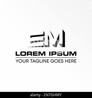 Buchstabe oder Wort EM sans serif 3D Schriftart Bild Grafik Symbol Logo Design abstraktes Konzept Vektormaterial. Wird als Symbol in Bezug auf die Initiale oder Wortmarke verwendet Stock Vektor