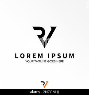 Buchstabe oder Wort RV auf Dreieck Bild Grafik Symbol Logo Design abstraktes Konzept Vektormaterial. Kann als Symbol für Initial oder Sport verwendet werden. Stock Vektor