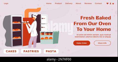 Frisch gebacken vom Ofen in Ihr Zuhause, Bäckerei-Service Stock Vektor