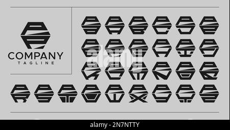 Modernes Design mit sechseckigem P-Logo. Technologie PP-P-Logo-Vektor. Stock Vektor