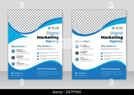 Business Broschüre Flyer Design A4 Vorlage. Corporate Business Flyer Poster Broschüre Cover Design Hintergrund, zwei Farben Schema, Vektor Stock Vektor