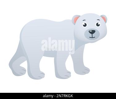 Eisbär-Zeichentrickfigur. Vector . Stock Vektor