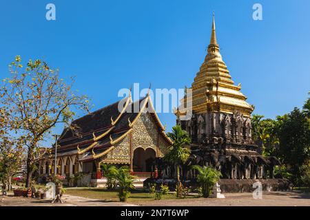 Phra Chedi und Phra Wihan von Wat Chiang man in Chiang Mai, Thailand Stockfoto