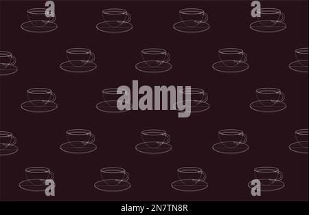 Ein strukturierter Hintergrund für ein Café oder Restaurant aus Kaffeetassen für die Küche Stock Vektor