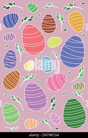 Ein ostereier in verschiedenen Farben Poster für ostern für religiöse Feiertage Stock Vektor