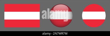 Austria Flag Set Collection Vector Stock Vektor