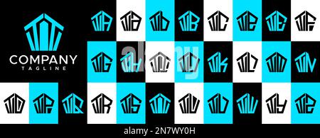 Abstrakter vektor mit T-Logo und pentagon-Buchstaben. Linienlogo mit polygonalem TT-T-Buchstaben. Stock Vektor