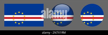 Kollektionsvektor für Kap-Verde-Flaggenset Stock Vektor