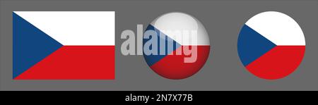 Tschechische Republik Flaggenset Collection Vector Stock Vektor