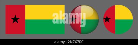 Guinea Flag Set Collection Vector Stock Vektor