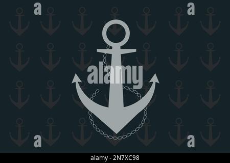 Ein Ankerschiff Yacht Vektor Ikone Marinehintergrund Stock Vektor
