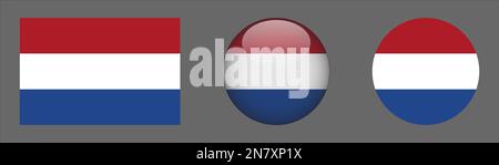 Niederlande Flag Set Collection Vector Stock Vektor