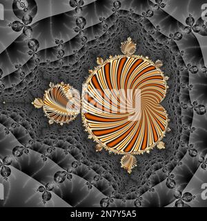 Fraktaler komplexer Zoom – Mandelbrot setzt Details, digitale Grafiken für kreatives Grafikdesign Stockfoto