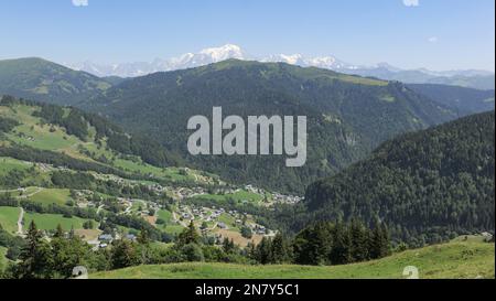 Croix des Frettes et Croix de Fer Trail, aravis Mountain, französische alpen, La Giettaz, frankreich Stockfoto