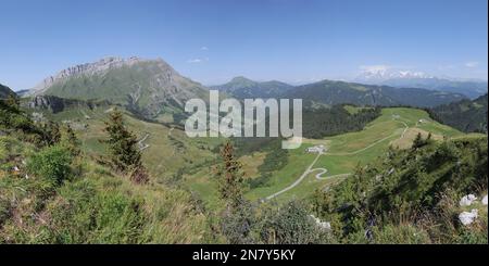 Croix des Frettes et Croix de Fer Trail, aravis Mountain, französische alpen, La Giettaz, frankreich Stockfoto