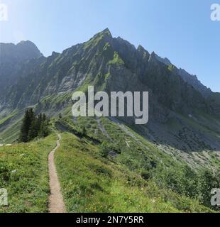 Croix des Frettes et Croix de Fer Trail, aravis Mountain, französische alpen, La Giettaz, frankreich Stockfoto