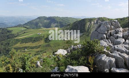 Croix des Frettes et Croix de Fer Trail, aravis Mountain, französische alpen, La Giettaz, frankreich Stockfoto