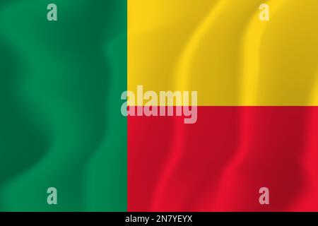 Benin Waved Flag Illustrationsvektor Stock Vektor