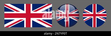 United Kingdom Flag Set Collection Vector (Vektor für Flag Set für Großbritannien) Stock Vektor