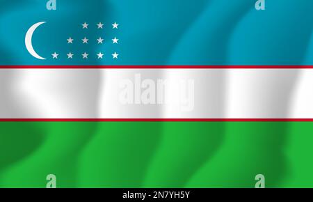 Usbekistan Winkte Fahnenbildungs-Vektor Stock Vektor