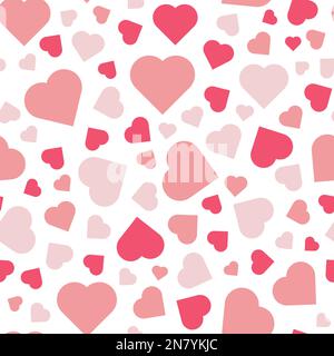 Pink Valentine Hearts Texture Vector Wiederholungsmuster Hintergrund Stock Vektor