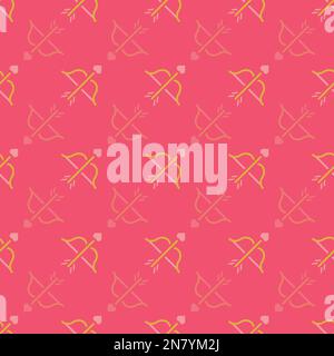 Rosafarbener Cupid-Pfeilvektor Hintergrundkonstruktion Für Wiederholungsmuster Stock Vektor
