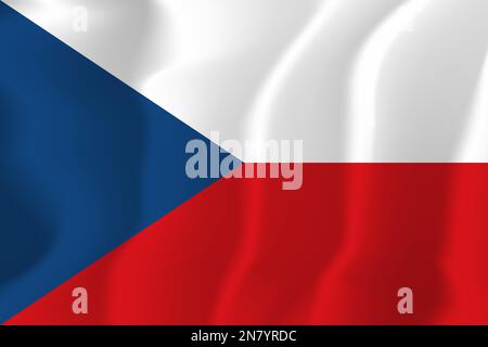 Tschechische Republik Waved Flag Illustration Vector Stock Vektor