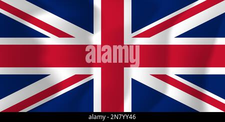United Kingdom Waved Flag Illustration Vector Stock Vektor