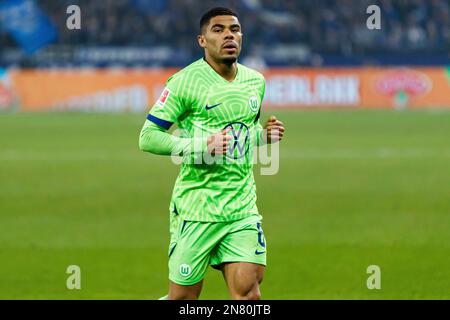 Gelsenkirchen, Deutschland. 10. Februar 2023. firo : 02/10/2023, Fußball, 1. Liga, 1. Bundesliga, Staffel 2022/2023, FC Schalke 04 - VfL Wolfsburg Paulo Otavio (VfL Wolfsburg) Halbzahl, Kredit: dpa/Alamy Live News Stockfoto