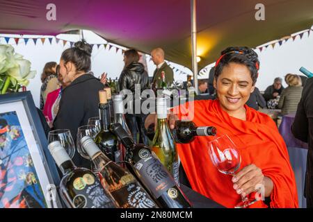 Carmen Stevens, erster schwarzer Winzer, Stellenbosch, Westkap, Südafrika Stockfoto