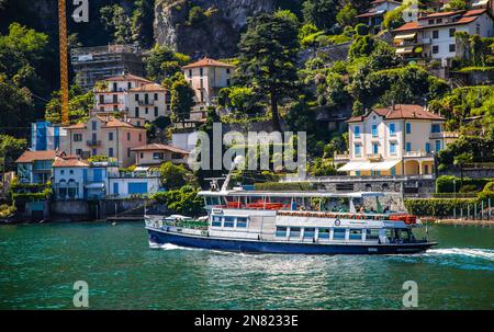 Blick auf das Dorf Torno Fagetto Laglio Quarzano am Comer See, Lombardei, Italien Stockfoto