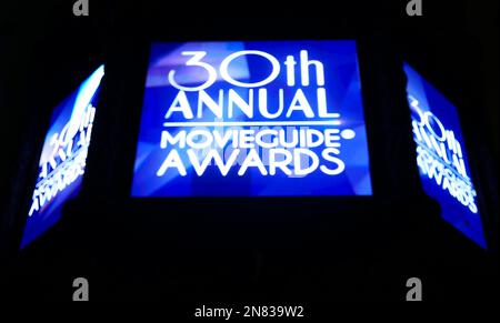 Hollywood, Kalifornien, USA 10. Februar 2023 Marquee bei den 30. Annual Movieguide Awards im Avalon Theater am 10. Februar 2023 in Hollywood, Kalifornien, USA. Foto: Barry King/Alamy Live News Stockfoto