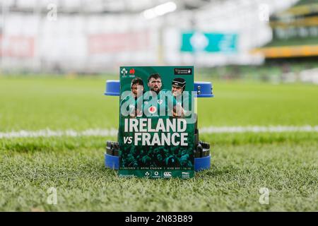 Dublin, Irland. 11. Februar 2023. 11. Februar 2023; Aviva Stadium, Dublin, Irland: Six Nations International Rugby, Irland gegen Frankreich; das Spielprogramm Credit: Action Plus Sports Images/Alamy Live News Stockfoto