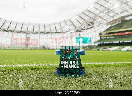 Dublin, Irland. 11. Februar 2023. 11. Februar 2023; Aviva Stadium, Dublin, Irland: Six Nations International Rugby, Irland gegen Frankreich; das Spielprogramm Credit: Action Plus Sports Images/Alamy Live News Stockfoto