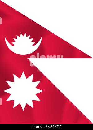 Nepal Waved Flag Illustration Vector Stock Vektor