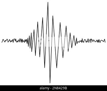 Seismogramm. Erfassung der Erdbebenschockaktivität. Seismographische Daten. Skizzieren. Zickzacklinie. Schallwelle. Stock Vektor