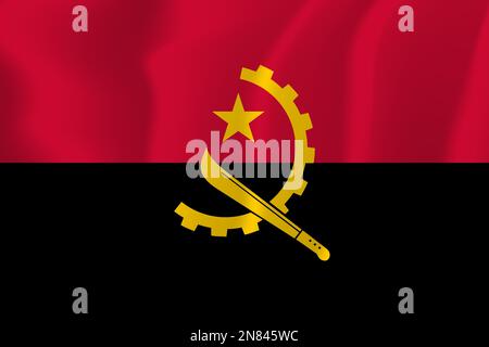 Angola Waved Flag Illustration Vector Stock Vektor