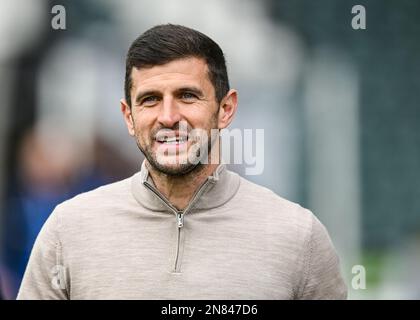 Plymouth, Großbritannien. 11. Februar 2023. Portsmouth Manager John Mousinho (m) erscheint während des Sky Bet League 1-Spiels Plymouth Argyle vs Portsmouth at Home Park, Plymouth, Großbritannien, 11. Februar 2023 (Foto von Stanley Kasala/News Images) in Plymouth, Großbritannien, am 2./11. Februar 2023. (Foto: Stanley Kasala/News Images/Sipa USA) Guthaben: SIPA USA/Alamy Live News Stockfoto