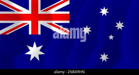 Australiens Waved Flag Illustration Vector Stock Vektor