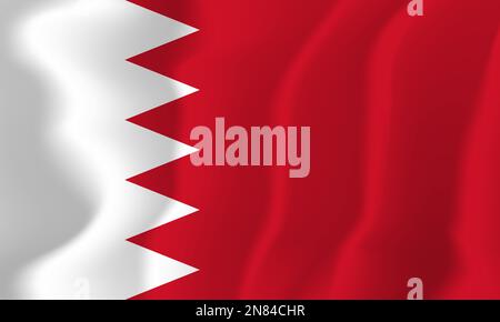 Bahrain Waved Flag Illustrationsvektor Stock Vektor