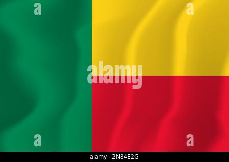 Benin Waved Flag Illustrationsvektor Stock Vektor