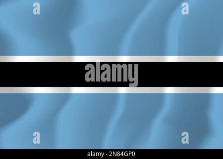 Botsuana Waved Flag Illustration Vector Stock Vektor
